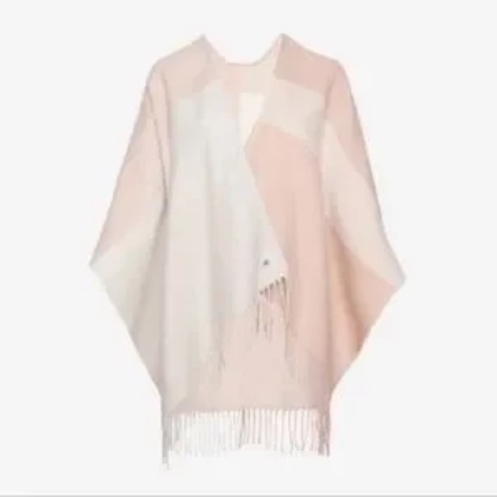 NEW SOIA & KYO Soft Pink Colorblock Poncho Scarfigan or Wrap Shawl one size